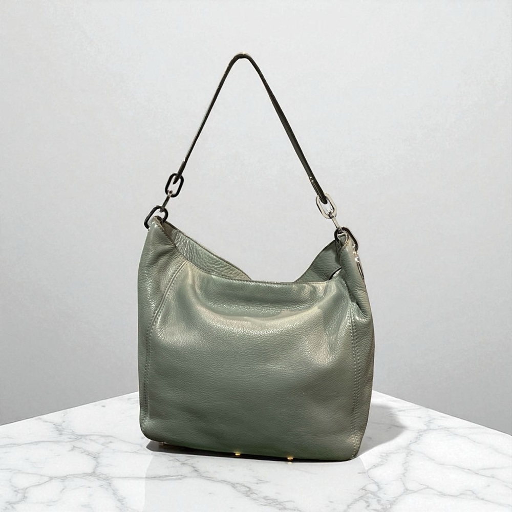 Michael Kors Fulton Elegant Green Leather Shoulder Bag - Picture 3 of 8